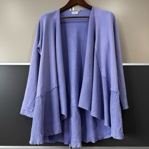 Prairie Cotton Women's Lilac Purple Cascade Open Front Cardigan Sweater Sz S